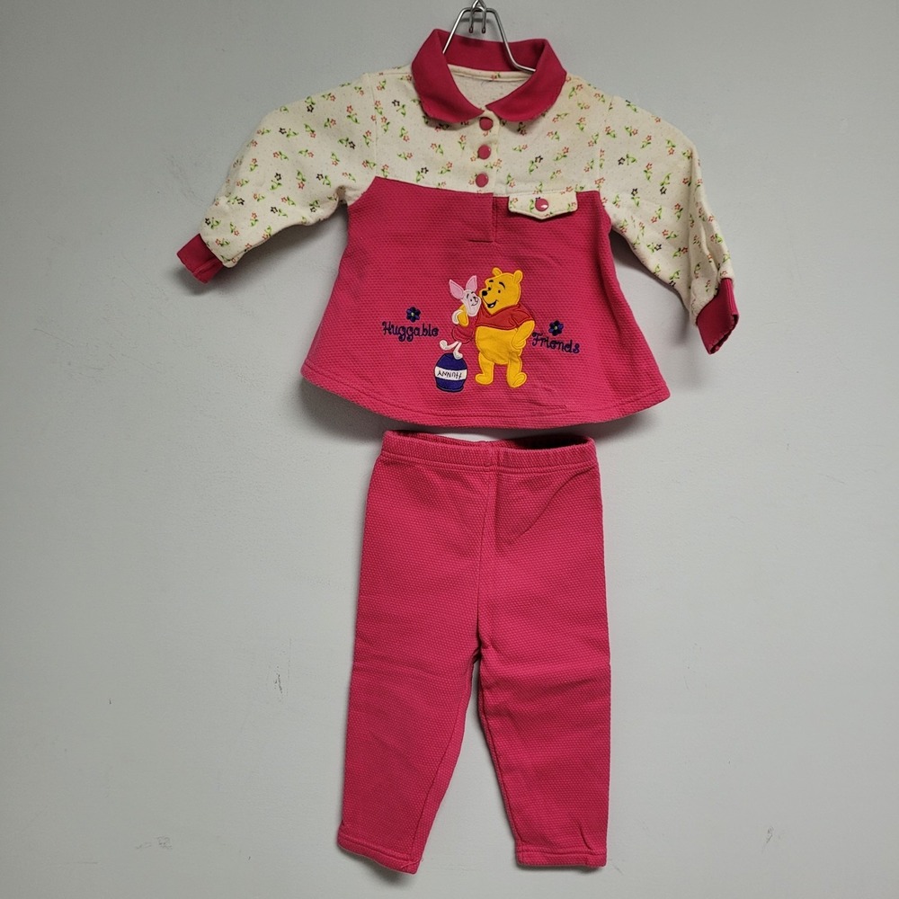 Vintage Winnie The Pooh Set 18M Piglet Huggable Friends 2 Piece Set Snap Button
